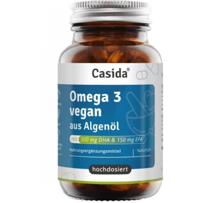 Casida Omega-3 Vegan Algenöl hochdosiert EPA DHA Kapseln 60 St Casida Omega-3 Vegan Algenöl hochdosiert EPA DHA Kapseln 60 St