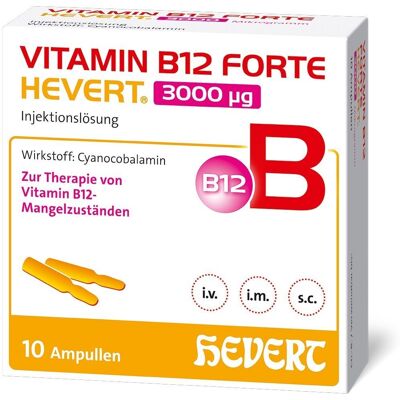 Vitamin B12 Forte Hevert 3000 µg Inj.-Lsg.Amp. 10x2 ml Injektionslösung Vitamin B12 Forte Hevert 3000 µg Inj.-Lsg.Amp. 10x2 ml Injektionslösung
