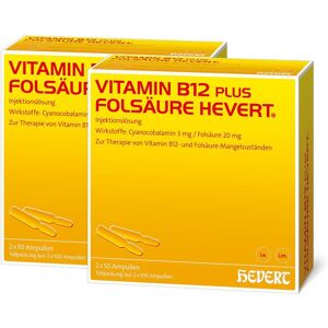 Vitamin B12 Plus Folsäure Hevert a 2 ml Ampullen 2x100 St