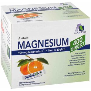 Avitale Magnesium 400 direkt Orange Portionssticks 100x2,1 g Granulat