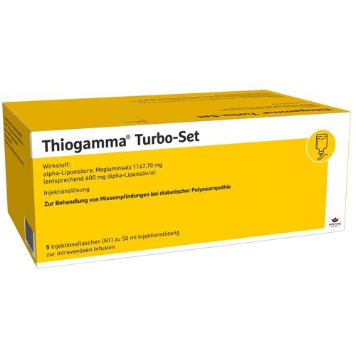 Thiogamma Turbo Set Injektionsflaschen 5x50 ml