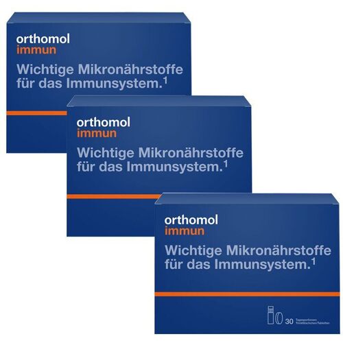 3x Orthomol Immun Trinkfläschchen/Tabl.Kombipack 3x30 St Trinkampullen