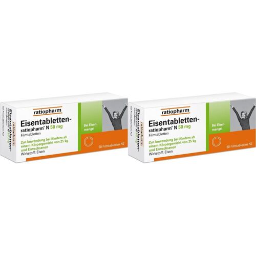 Eisentabletten-ratiopharm N 50 mg Filmtabletten Doppelpack 2x100 St