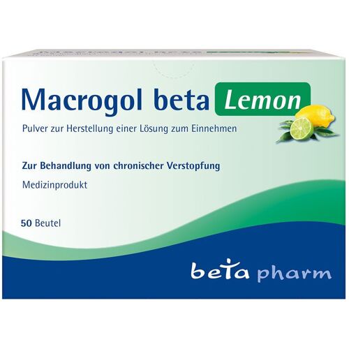 Macrogol beta Lemon Plv.z.Her.e.Lsg.z.Einnehmen 50 St Pulver zur Herstellung einer Lösung zum Einnehmen