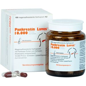 Pankreatin Laves 10.000 Ph.Eur.-Einh.msr.Hartkaps. 100 St Magensaftresistente Hartkapseln Pankreatin Laves 10.000 Ph.Eur.-Einh.msr.Hartkaps. 100 St Magensaftresistente Hartkapseln