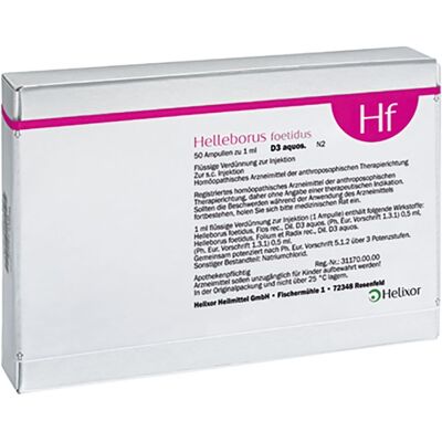 Helixor Helleborus Foetidus aquos. D 3 Ampullen 50x1 ml Helixor Helleborus Foetidus aquos. D 3 Ampullen 50x1 ml