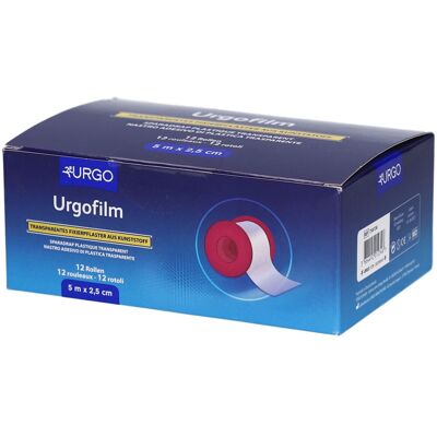 Urgofilm 2,5 cmx5 m o.Schutzring Pflaster 12 St Urgofilm 2,5 cmx5 m o.Schutzring Pflaster 12 St