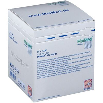 MaiMed GmbH Vlieskompressen steril - 5x5 cm - 6-fach - Medizinischer Verband MaiMed GmbH Vlieskompressen steril - 5x5 cm - 6-fach - Medizinischer Verband