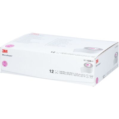 3M Microfoam 2,5 cmx1,5 m elast.Pflasterbinde 1528-1 12 St Pflaster 3M Microfoam 2,5 cmx1,5 m elast.Pflasterbinde 1528-1 12 St Pflaster