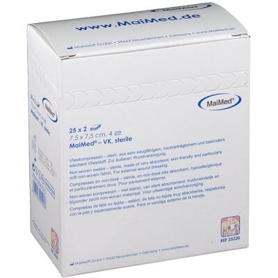 MaiMed Vlieskompressen - Sterile 7,5x7,5cm Verband MaiMed Vlieskompressen - Sterile 7,5x7,5cm Verband