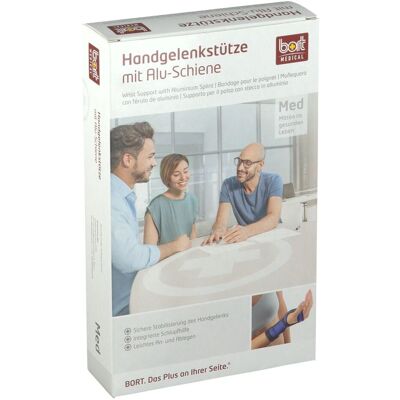 Bort Handgelenkstütze m.Aluschiene li.S haut 1 St Bandage(s) Bort Handgelenkstütze m.Aluschiene li.S haut 1 St Bandage(s)