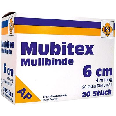 ERENA Mubitex Mullbinden 6 cm ohne Cello 20 St Binden ERENA Mubitex Mullbinden 6 cm ohne Cello 20 St Binden