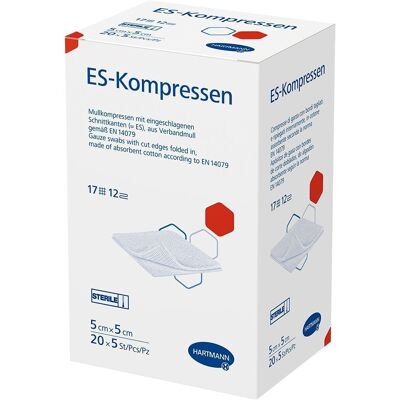 Hartmann Es-Kompressen steril 5x5 cm 12fach Großpackung 20x5 St Kompressen Hartmann Es-Kompressen steril 5x5 cm 12fach Großpackung 20x5 St Kompressen