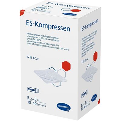 Hartmann Es-Kompressen steril 5x5 cm 12fach Großpackung 10x10 St Kompressen Hartmann Es-Kompressen steril 5x5 cm 12fach Großpackung 10x10 St Kompressen