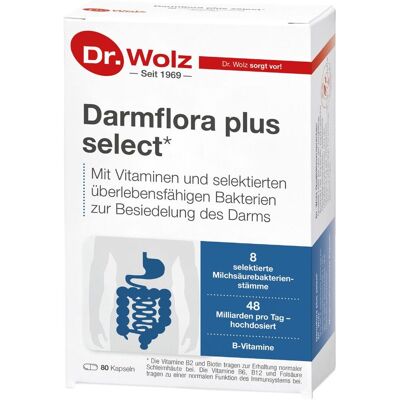 Dr. Wolz Darmflora plus select - Probiotika & B-Vitamine - 80 Kapseln Dr. Wolz Darmflora plus select - Probiotika & B-Vitamine - 80 Kapseln