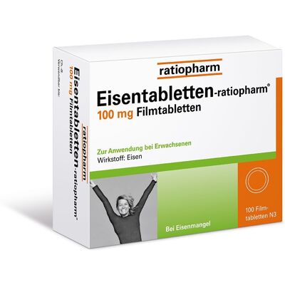 EISENTABLETTEN-ratiopharm 100 mg Filmtabletten St EISENTABLETTEN-ratiopharm 100 mg Filmtabletten St
