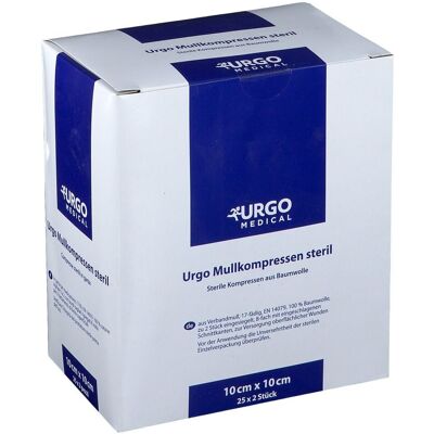 Urgo Mullkompressen 10x10 cm steril 25x2 St Kompressen Urgo Mullkompressen 10x10 cm steril 25x2 St Kompressen