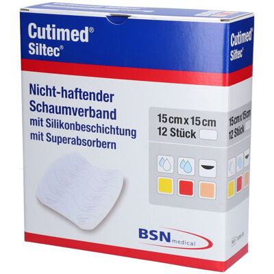 BSN Medical Cutimed Siltec Schaumverb.15x15 cm nicht haftend 12 St Kompressen BSN Medical Cutimed Siltec Schaumverb.15x15 cm nicht haftend 12 St Kompressen