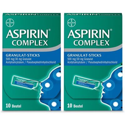 2x Aspirin Complex Granulat-Sticks 500mg/30 mg 2x10 St Granulat 2x Aspirin Complex Granulat-Sticks 500mg/30 mg 2x10 St Granulat