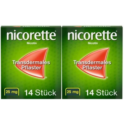 2x Nicorette TX Pflaster 25 mg 2x14 St transdermal 2x Nicorette TX Pflaster 25 mg 2x14 St transdermal
