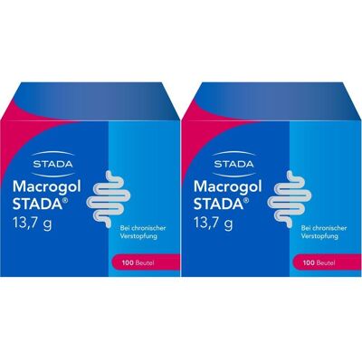Macrogol Stada 13,7 g Plv.z.Her.e.Lsg.z.Einnehmen Doppelpack 2x100 St Pulver zur Herstellung einer Lösung zum Einnehmen Macrogol Stada 13,7 g Plv.z.Her.e.Lsg.z.Einnehmen Doppelpack 2x100 St Pulver zur Herstellung einer Lösung zum Einnehmen