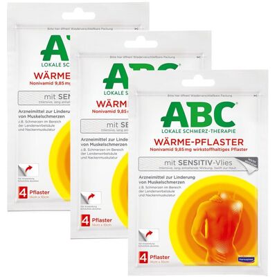 ABC Wärme-Pflaster sensitive Hansaplast med 10x14 3-er Set 3x4 St Pflaster ABC Wärme-Pflaster sensitive Hansaplast med 10x14 3-er Set 3x4 St Pflaster