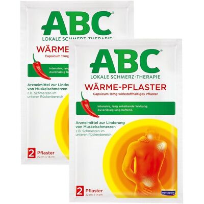 ABC Wärme-Pflaster Capsicum Hansaplast med 14x22 Doppelpack 2x2 St Pflaster ABC Wärme-Pflaster Capsicum Hansaplast med 14x22 Doppelpack 2x2 St Pflaster