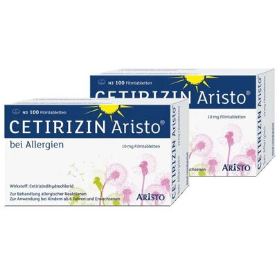 Cetirizin Aristo 10Mg Doppelpack 2x100 St Filmtabletten Cetirizin Aristo 10Mg Doppelpack 2x100 St Filmtabletten