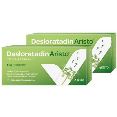Desloratadin Aristo 5MG Doppelpack 2x100 St Filmtabletten Desloratadin Aristo 5MG Doppelpack 2x100 St Filmtabletten
