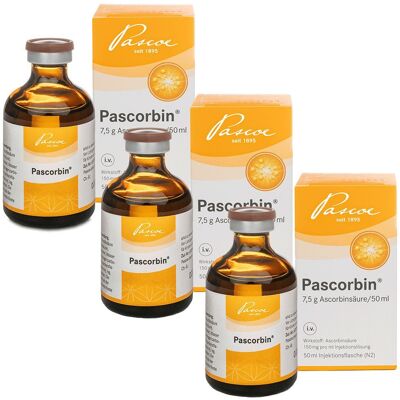 Pascoe Pascorbin 7.5G Ascorb/50Ml 3er-Pack 3x50 ml Injektionslösung Pascoe Pascorbin 7.5G Ascorb/50Ml 3er-Pack 3x50 ml Injektionslösung