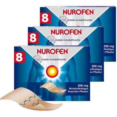 Nurofen 24-Stunden Schmerzpflaster 200 mg 3x 3x8 St Pflaster Nurofen 24-Stunden Schmerzpflaster 200 mg 3x 3x8 St Pflaster