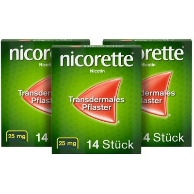 Nicorette TX Pflaster 25 mg x3 3x14 St transdermal Nicorette TX Pflaster 25 mg x3 3x14 St transdermal