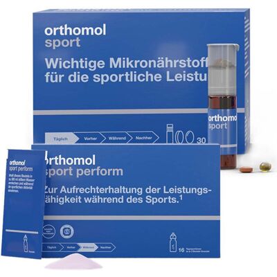 Orthomol Sport Trinkfläschchen/Tabl./Kaps.Kombip.ORTHOMOL perform Granulat 1 St Set Orthomol Sport Trinkfläschchen/Tabl./Kaps.Kombip.ORTHOMOL perform Granulat 1 St Set