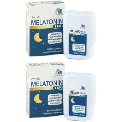 Avitale Melatonin 1 mg Mini-Tabletten im Spender 2x 2x120 St Tabletten Avitale Melatonin 1 mg Mini-Tabletten im Spender 2x 2x120 St Tabletten