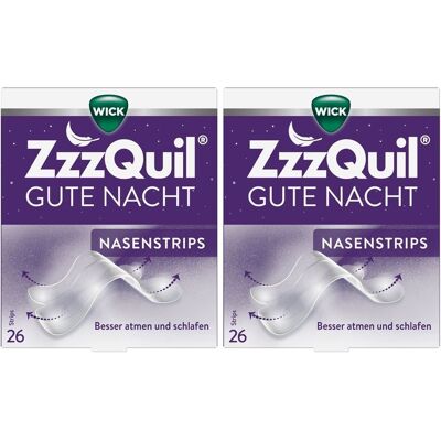 WICK ZzzQuil® Wick ZzzQuil Gute Nacht Nasenstrips 2x 2x26 St Pflaster WICK ZzzQuil® Wick ZzzQuil Gute Nacht Nasenstrips 2x 2x26 St Pflaster