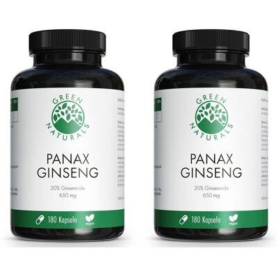 Green Naturals Panax Ginseng hochdos.vegan Kapseln 2x 2x180 St Green Naturals Panax Ginseng hochdos.vegan Kapseln 2x 2x180 St