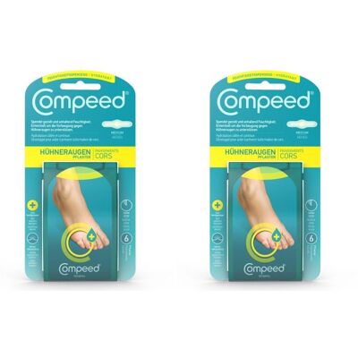 Compeed Hühneraugen Pflaster feuchtigkeitsspendend 2x 2x6 St Compeed Hühneraugen Pflaster feuchtigkeitsspendend 2x 2x6 St