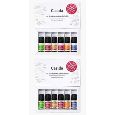 Casida TOP 6 Duftmischungen für Frauen Zeit mich 2x 2x6x5 ml Ätherisches Öl Casida TOP 6 Duftmischungen für Frauen Zeit mich 2x 2x6x5 ml Ätherisches Öl