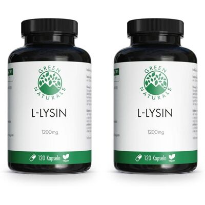 Green Naturals L-Lysin 1200mg hochdosiert veg.Kps. 2x 2x120 St Kapseln Green Naturals L-Lysin 1200mg hochdosiert veg.Kps. 2x 2x120 St Kapseln