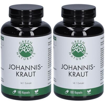 Green Naturals Johanniskraut 850mg hochdosiert Kps 2x 2x180 St Kapseln Green Naturals Johanniskraut 850mg hochdosiert Kps 2x 2x180 St Kapseln