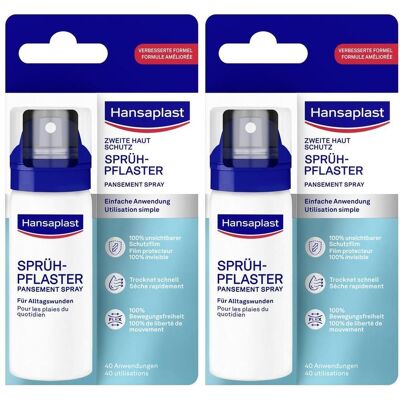 Hansaplast Zweite Haut Schutz Sprüh-Pflaster 2x 2x40 ml Sprühflasche Hansaplast Zweite Haut Schutz Sprüh-Pflaster 2x 2x40 ml Sprühflasche
