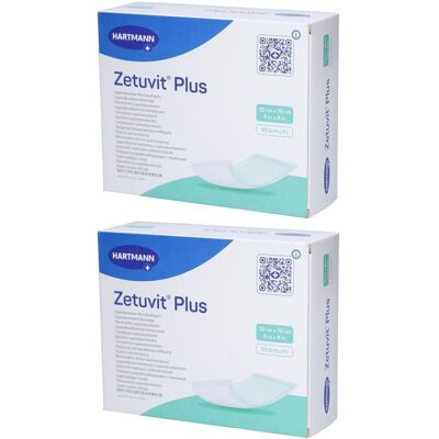 Zetuvit Plus extrastarke Saugkompr.steril 10x10 cm 2x 2x10 St Kompressen Zetuvit Plus extrastarke Saugkompr.steril 10x10 cm 2x 2x10 St Kompressen