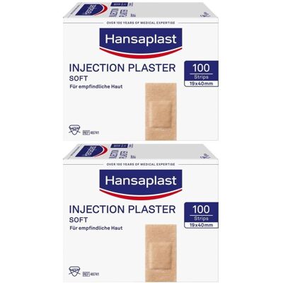 Hansaplast Soft Injektionspflaster Strips 19x40 mm 2x 2x100 St Pflaster Hansaplast Soft Injektionspflaster Strips 19x40 mm 2x 2x100 St Pflaster