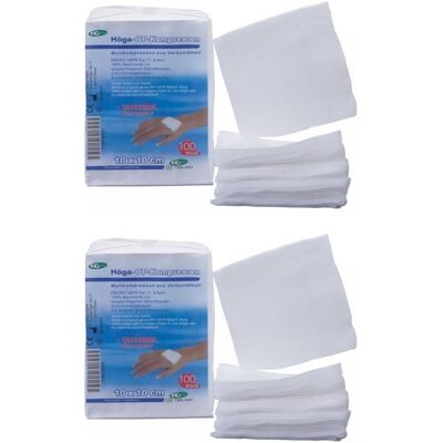 Höga-Kompressen OP 10x10 cm unsteril 8fach 2x 2x100 St Kompressen Höga-Kompressen OP 10x10 cm unsteril 8fach 2x 2x100 St Kompressen