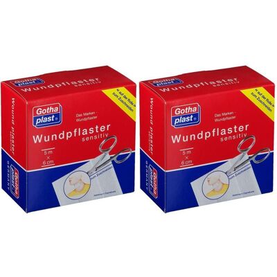 Gothaplast Wundpfl.sensitiv 6 cmx5 m 2x 2x1 St Pflaster Gothaplast Wundpfl.sensitiv 6 cmx5 m 2x 2x1 St Pflaster
