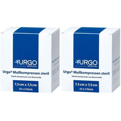 Urgo Mullkompressen 7,5x7,5 cm steril 2x 2x25x2 St Kompressen Urgo Mullkompressen 7,5x7,5 cm steril 2x 2x25x2 St Kompressen