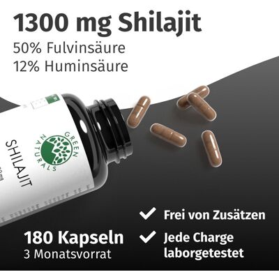 Green Naturals Shilajit 1300mg hochdos.vegan Kaps. 2x 2x180 St Kapseln Green Naturals Shilajit 1300mg hochdos.vegan Kaps. 2x 2x180 St Kapseln