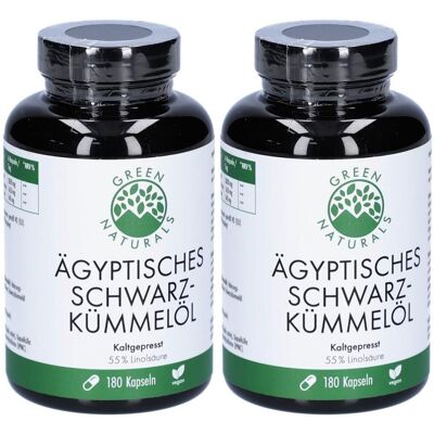 Green Naturals Ägyptisches Schwarzkümmelöl Kapseln 2x 2x180 St Green Naturals Ägyptisches Schwarzkümmelöl Kapseln 2x 2x180 St
