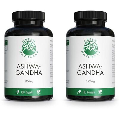 Green Naturals Ashwagandha 2500mg hochdos.veg.Kps. 2x 2x180 St Kapseln Green Naturals Ashwagandha 2500mg hochdos.veg.Kps. 2x 2x180 St Kapseln