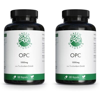 Green Naturals OPC 1000mg aus Traubenkern-Extr.Kps 2x 2x180 St Kapseln Green Naturals OPC 1000mg aus Traubenkern-Extr.Kps 2x 2x180 St Kapseln